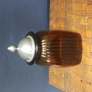 Artland Amber Ribbed Glass Canister Apothecary Container